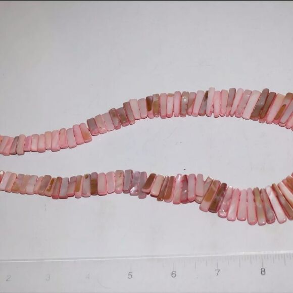 Vintage Sajen 925 Sterling Silver Conch Mother Of Pearl Pink Necklace - Picture 2 of 2